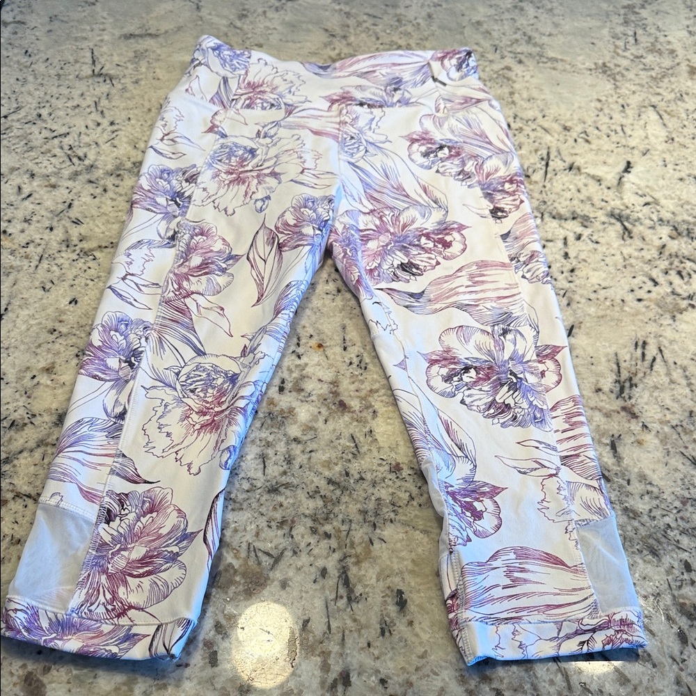 CALIA by Carrie Underwood Floral Leggings - White and Purple